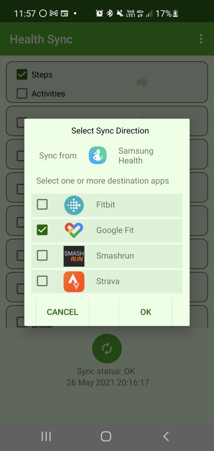 link samsung watch to google fit